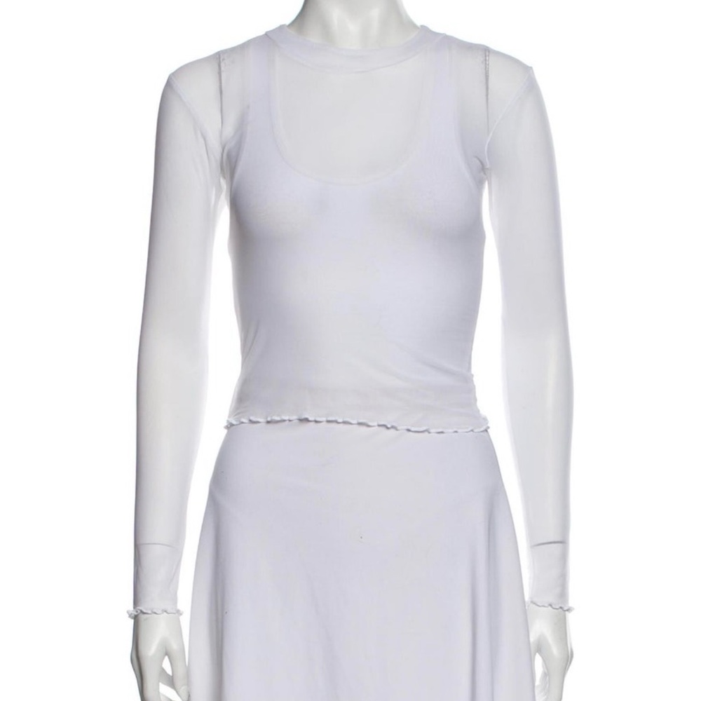 Jade Swim White Sheer Cover Up Top